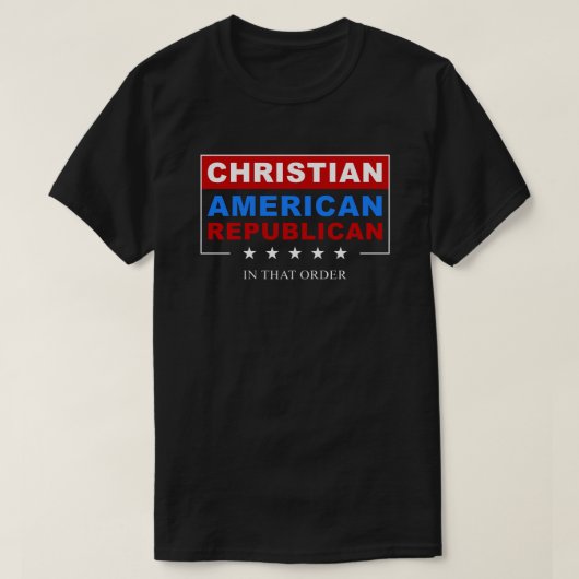 キリスト教アメリカ共和国愛国主義アメリカ信仰 Tシャツ (デザイン正面)