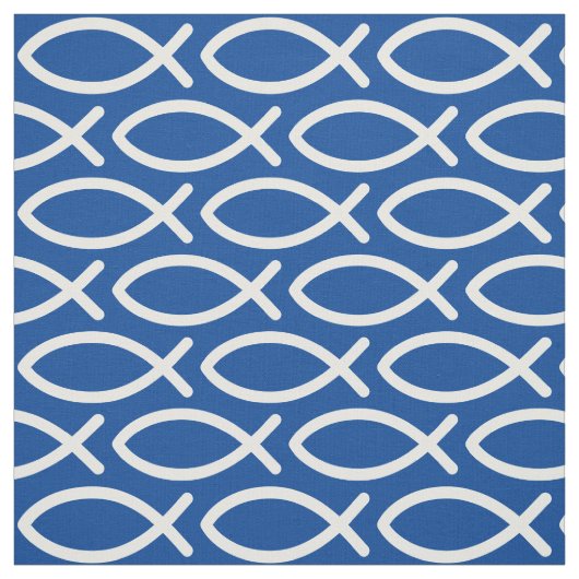 キリスト教イエズス魚の型青  ファブリック (見本)