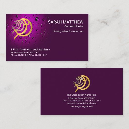 キリスト教イチサスフィッ王室のシュパープルウォーターズ牧師 名刺 (正面/裏面)