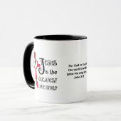 キリスト教イースター JESUS THE GREATEST LOVE STORY マグカップ (正面左)