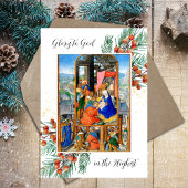 キリスト教カトリック出生家族の写真クリスマス シーズンカード