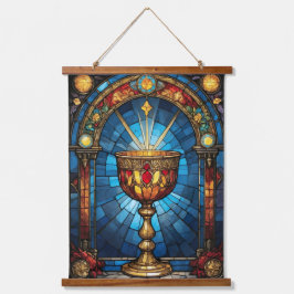 キリスト教カトリック聖杯のステンドグラス 吊り下げ型タペストリー