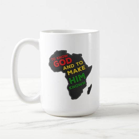 キリスト教クラシカル教育アフリカのフェイク地感じ図 コーヒーマグカップ (左)