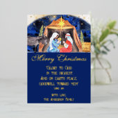 キリスト教クリスマス聖書聖句出生イエス 箔シーズンカード (立ち正面)