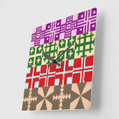 キリスト教クロスパターン1 スクエア壁時計 (傾斜)