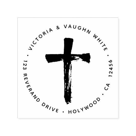 キリスト教クロス差出人住所宗教宗教 セルフインキングスタンプ (デザイン)