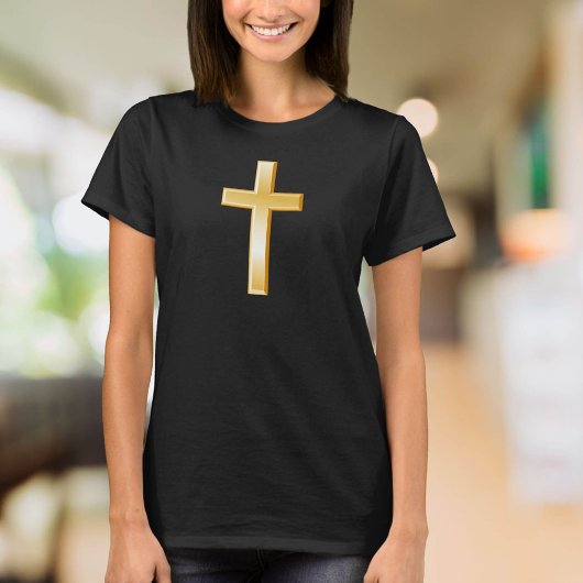 キリスト教クロス金ゴールド記号 Tシャツ