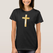 キリスト教クロス金ゴールド記号 Tシャツ (正面)