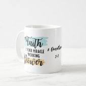 キリスト教コーヒーマグ – 信仰は力である コーヒーマグカップ (正面左)