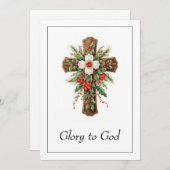 キリスト教シンプルキリスト教十字聖降誕祭イエス シーズンカード (正面/裏面)