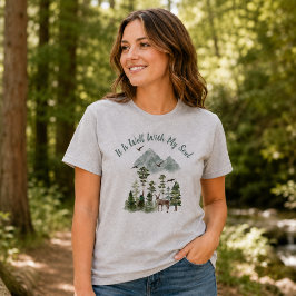 キリスト教ソング 森の木製イット・イズ・ウェル Tシャツ