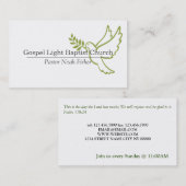 キリスト教ハト牧師キリスト教カード 名刺 (正面/裏面)