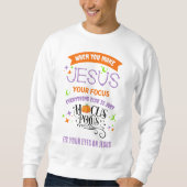 キリスト教ハロウィーンの焦点JESUS Hocus Pocus スウェットシャツ (正面)