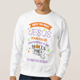 キリスト教ハロウィーンの焦点JESUS Hocus Pocus スウェットシャツ