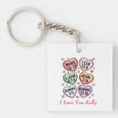 キリスト教ハートヴァレンティネス聖句I love you キーホルダー (正面)