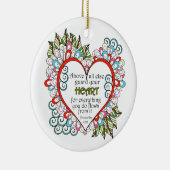 キリスト教ハート格言引用文 セラミックオーナメント (右)