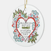 キリスト教ハート格言引用文 セラミックオーナメント (左)