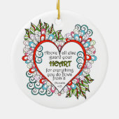 キリスト教ハート格言引用文 セラミックオーナメント (裏面)