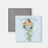 キリスト教フローラ十字架 マグネット (正面/裏面)