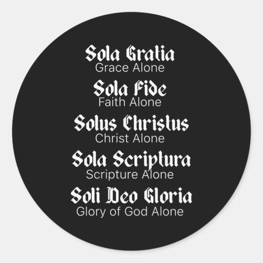キリスト教プロテスタント神学を改革した5つのソラス ラウンドシール (正面)