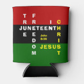 キリスト教モノグラム JUNETEENTH 缶クーラー (正面)