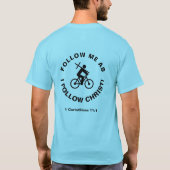 キリスト教会グループTシャツと自転車 Tシャツ (裏面)