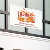 キリスト教会サービスと感謝祭ディナー 横断幕 (ビルの外側)