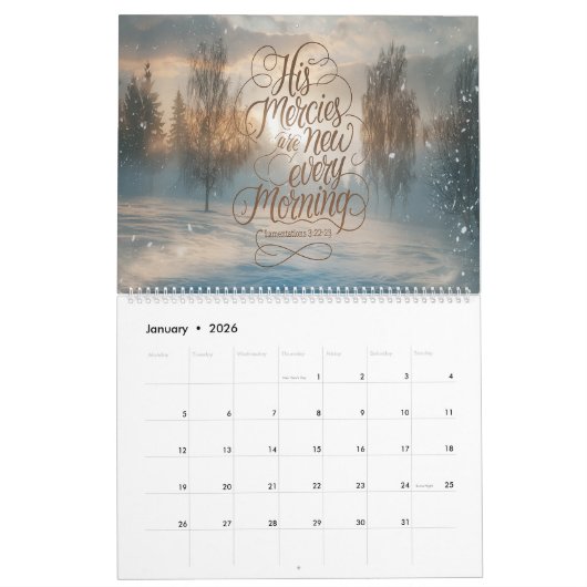 キリスト教信仰と勇気付けられる2025年カレンダー カレンダー (1月 2026)