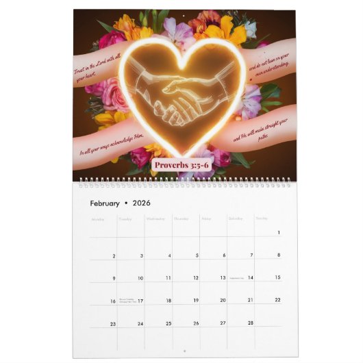 キリスト教信仰と勇気付けられる2025年カレンダー カレンダー (2月 2026)