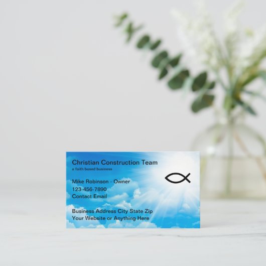 キリスト教信仰に基づくビジネスカードIchthys 名刺 (スタンド正面)