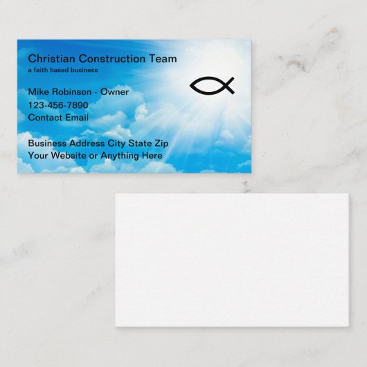 キリスト教信仰に基づくビジネスカードIchthys 名刺 (正面/裏面)