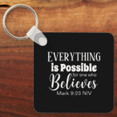 キリスト教信仰のバイブル信じバー キーホルダー (正面)