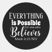 キリスト教信仰のバイブル信じバー ラウンドシール (正面)