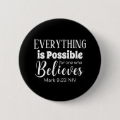キリスト教信仰のバイブル信じバー 缶バッジ (正面)