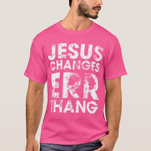 キリスト教信仰の男性の女性に対する誤った変更 Tシャツ (正面)