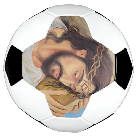 キリスト教信仰イエス・キリスト サッカーボール (回転)