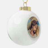 キリスト教信仰イエス・キリスト セラミックボールオーナメント (左)