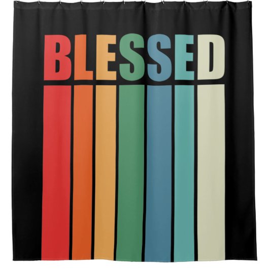 キリスト教信仰インスピレーション引用文賛美:ヴィンテージ シャワーカーテン (正面)