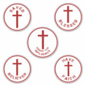 キリスト教信仰タイポグラフィセット2十字赤十字 シール (正面)