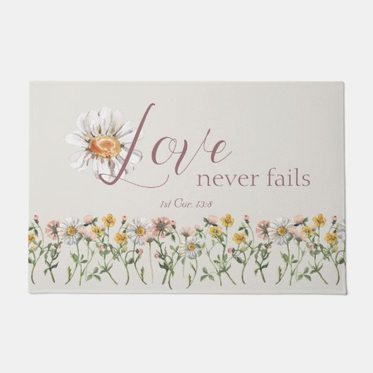キリスト教信仰バイブル聖句ワイルドフラワー ドアマット (正面)