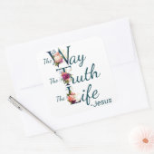 キリスト教信仰バイブル聖句: Way Truth Life Jesus スクエアシール (封筒)
