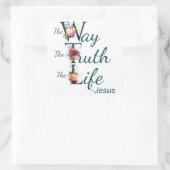キリスト教信仰バイブル聖句: Way Truth Life Jesus スクエアシール (バッグ)