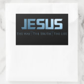 キリスト教信仰バイブル聖句： Way Truth Life Jesus 長方形シール (バッグ)