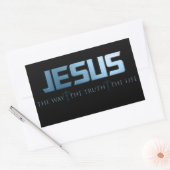キリスト教信仰バイブル聖句： Way Truth Life Jesus 長方形シール (封筒)