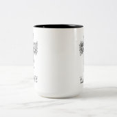 キリスト教信仰フローラクロス名前をカスタムするの色 ツートーンマグカップ (中央)