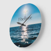 キリスト教信仰信じ ラージ壁時計 (傾斜)