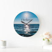 キリスト教信仰信じ ラージ壁時計 (ホーム)