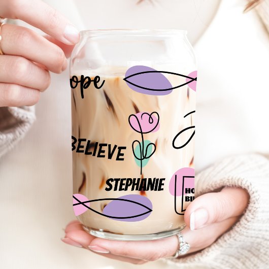 キリスト教信仰名前をカスタムする ガラス缶