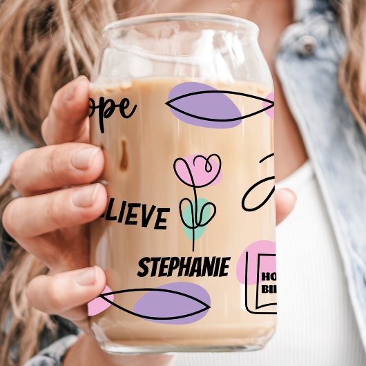 キリスト教信仰名前をカスタムする ガラス缶