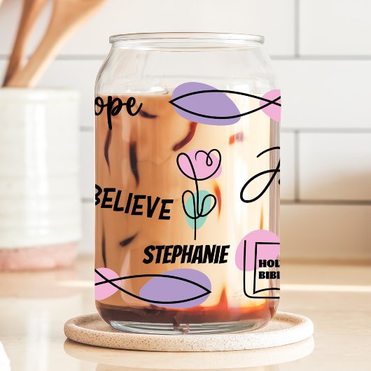 キリスト教信仰名前をカスタムする ガラス缶